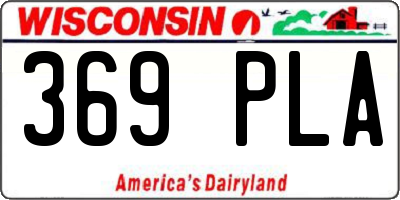 WI license plate 369PLA