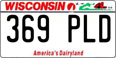 WI license plate 369PLD