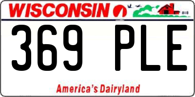 WI license plate 369PLE