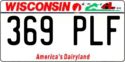 WI license plate 369PLF