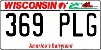WI license plate 369PLG