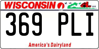 WI license plate 369PLI