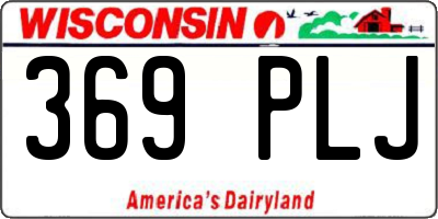 WI license plate 369PLJ