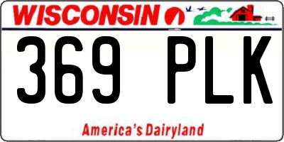 WI license plate 369PLK