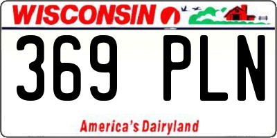 WI license plate 369PLN