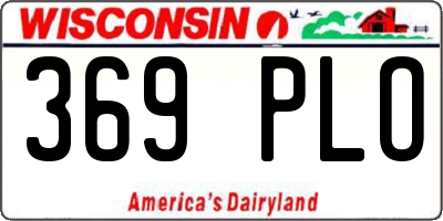 WI license plate 369PLO