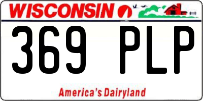 WI license plate 369PLP