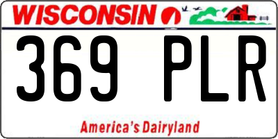 WI license plate 369PLR