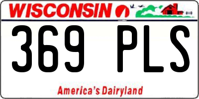 WI license plate 369PLS
