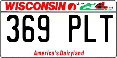 WI license plate 369PLT