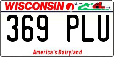 WI license plate 369PLU