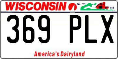 WI license plate 369PLX