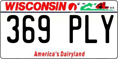 WI license plate 369PLY