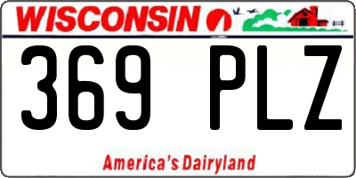 WI license plate 369PLZ