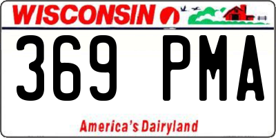 WI license plate 369PMA