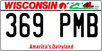 WI license plate 369PMB