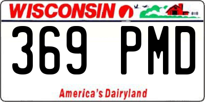 WI license plate 369PMD