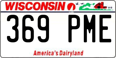 WI license plate 369PME