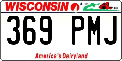 WI license plate 369PMJ