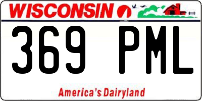 WI license plate 369PML