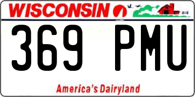WI license plate 369PMU