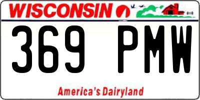 WI license plate 369PMW
