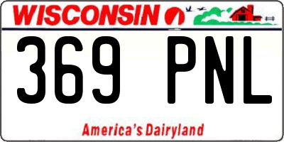 WI license plate 369PNL