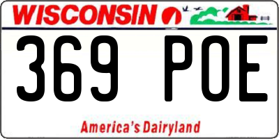 WI license plate 369POE