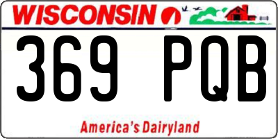 WI license plate 369PQB