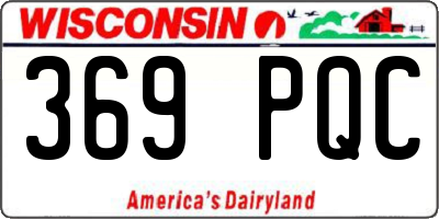 WI license plate 369PQC