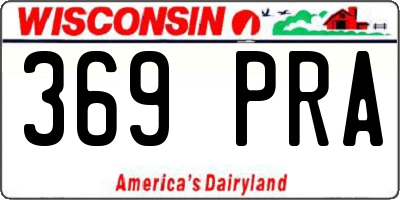 WI license plate 369PRA