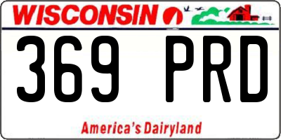 WI license plate 369PRD