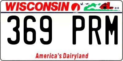 WI license plate 369PRM