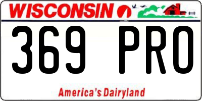 WI license plate 369PRO