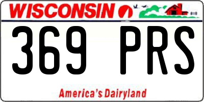 WI license plate 369PRS