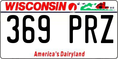 WI license plate 369PRZ