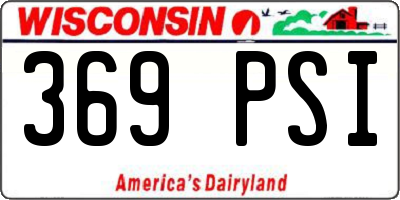 WI license plate 369PSI