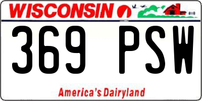 WI license plate 369PSW