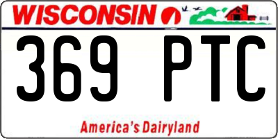 WI license plate 369PTC