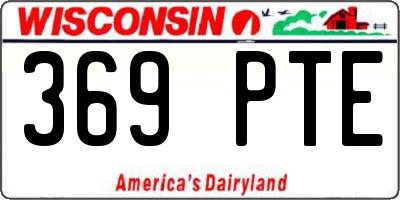 WI license plate 369PTE
