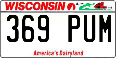 WI license plate 369PUM