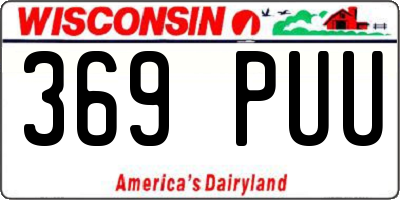 WI license plate 369PUU