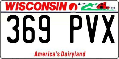 WI license plate 369PVX