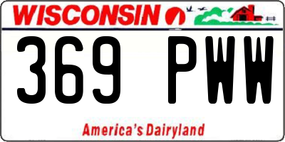 WI license plate 369PWW
