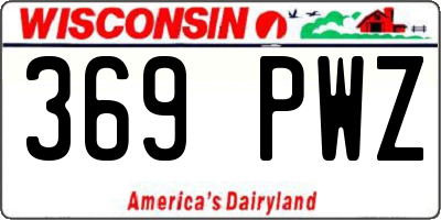 WI license plate 369PWZ