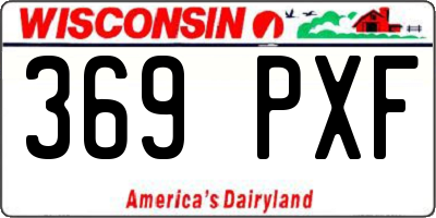 WI license plate 369PXF