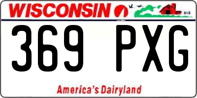 WI license plate 369PXG
