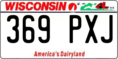WI license plate 369PXJ