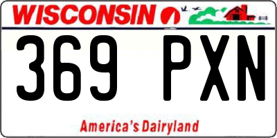 WI license plate 369PXN