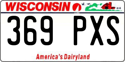 WI license plate 369PXS